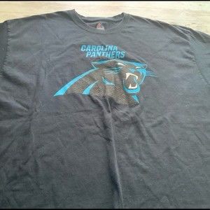 Majestic Black Mens Carolina Panthers Team Logo T-Shirt